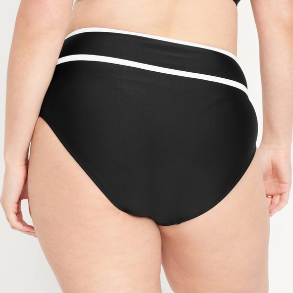 NWT OLD NAVY High-Waisted Bikini Swim Bottoms Color: Black Jack - Picture 6 of 10
